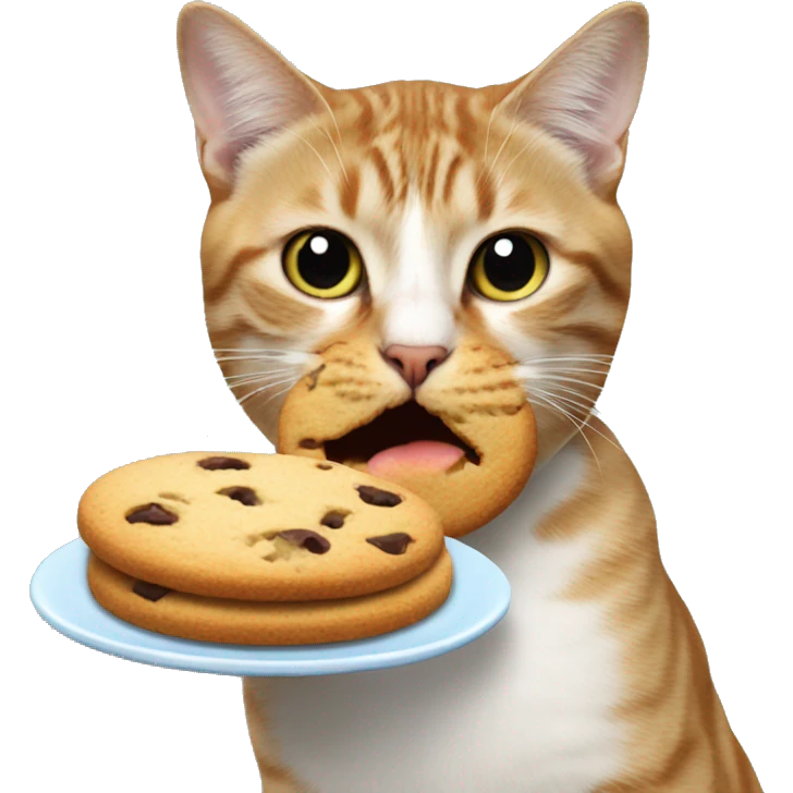 cat eating a cookie emoji
