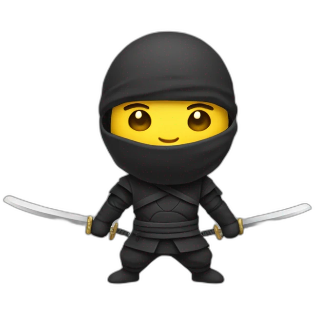 L’emoji ninja qui découpe l’emoji chat  emoji