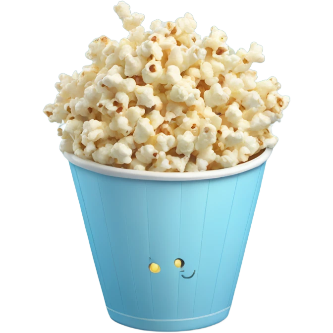 Popcorn in a pale blue popcorn bucket  emoji