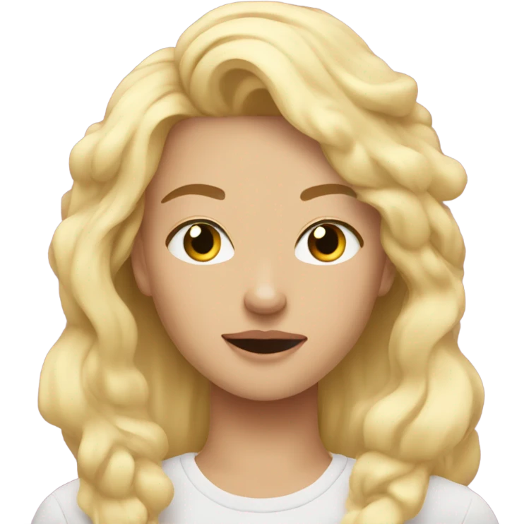 Aesthetic Blonde Teen waking up from beauty sleep emoji