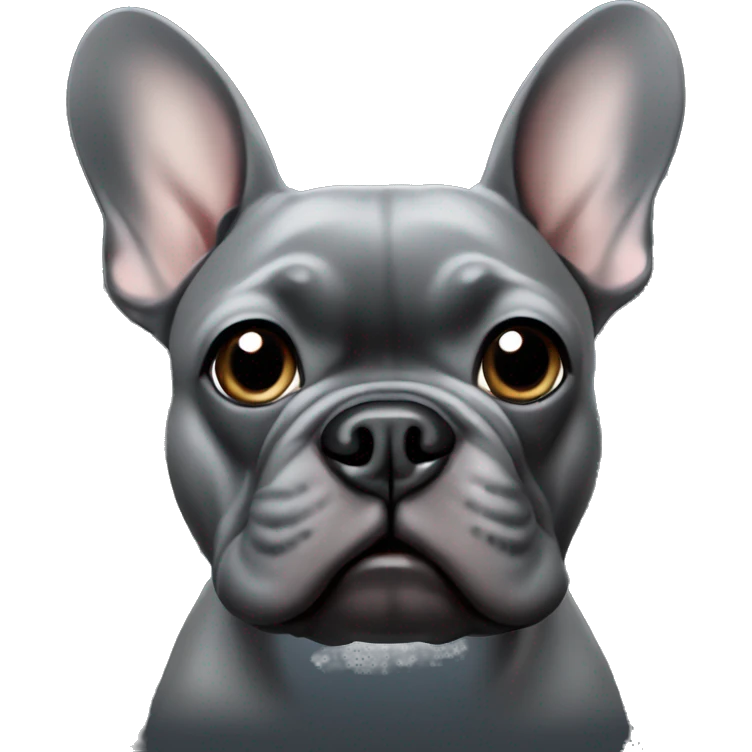Dark gray French bulldog male  emoji