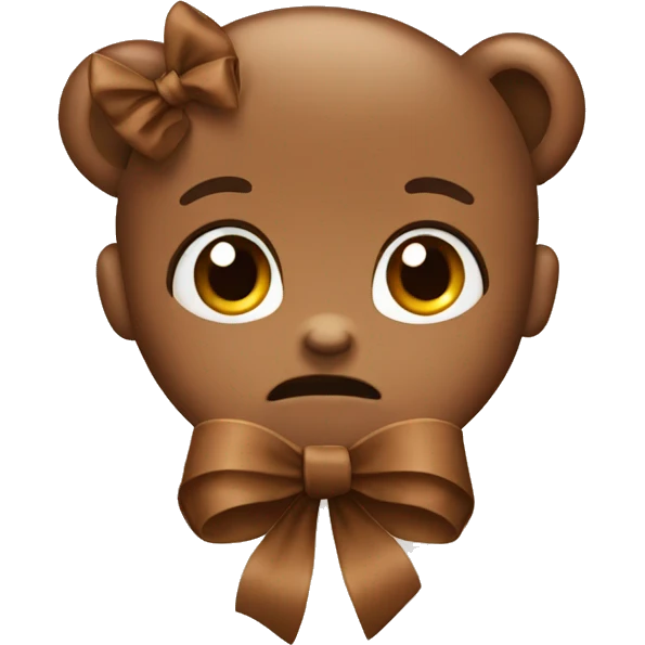Cute brown bow emoji