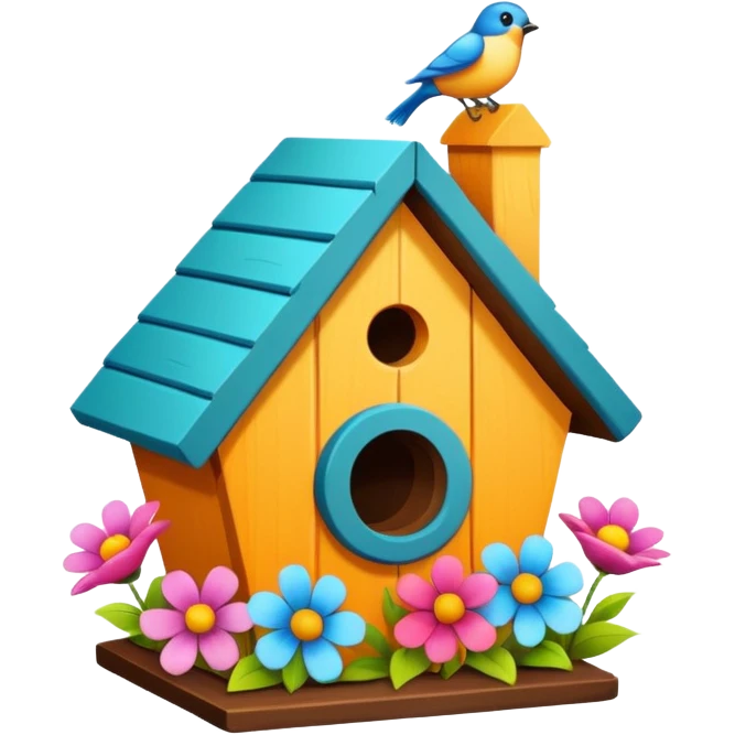 Birdhouse with flowers emoji