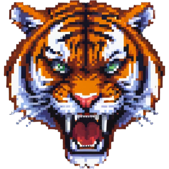 fierce tiger with sharp teeth and angry expression emoji