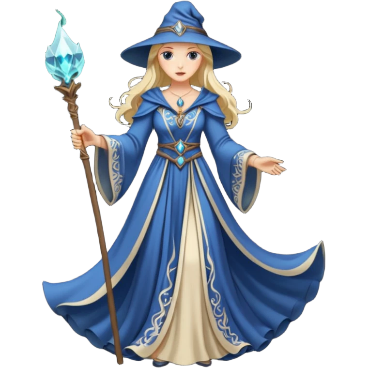 portrait of Elegant sorceress – Long dress, staff





 emoji