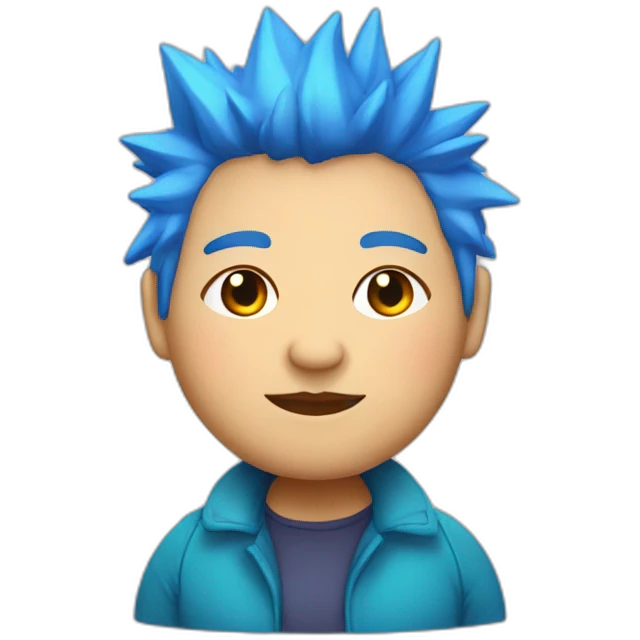 Older fat lesbian Chilean very short spiky bright blue hair emoji