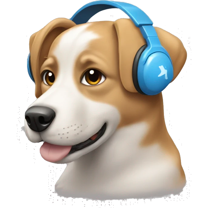 Un perro con audifonos emoji