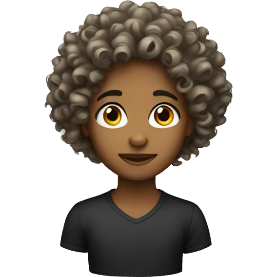 Curly hair black  emoji