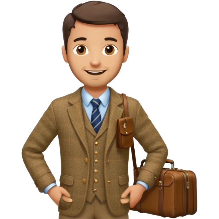 SCOTTISH MAN WITH STUBBLE TRAVELLING WITH SUITCASE AND BAGS emoji
