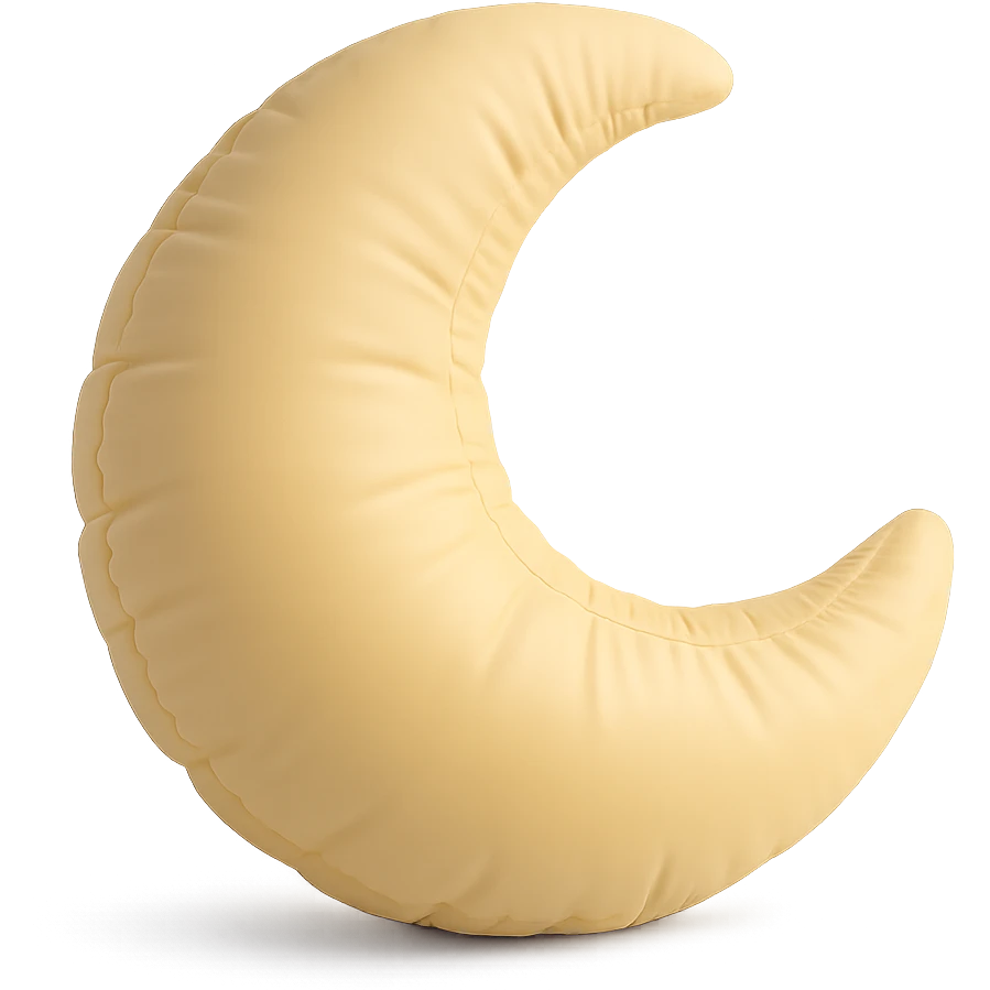 crescent moon with a soft and plush look, cushion style emoji