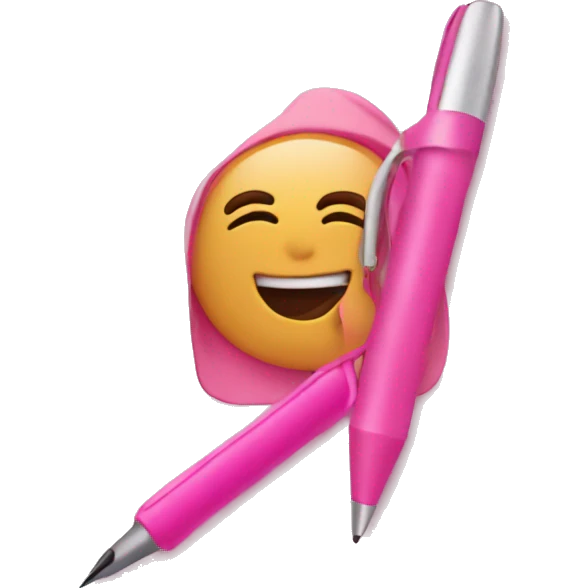 Ned-pink notebook with a pink pen emoji