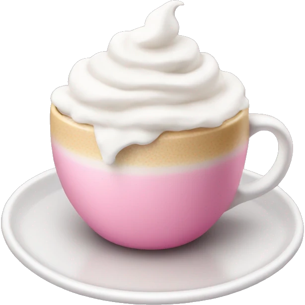 Pink coffee with whipped cream emoji