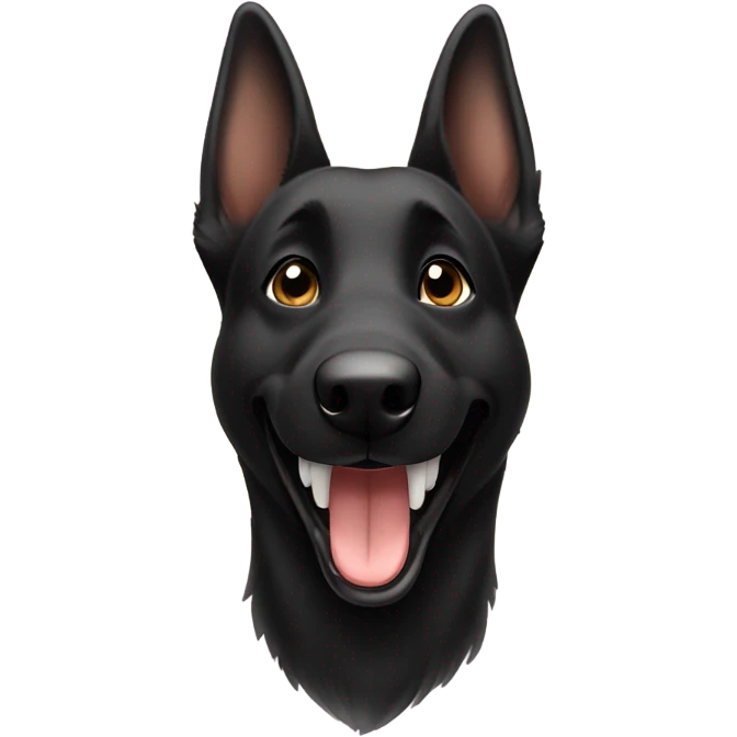 Black female German shepherd smiling  emoji