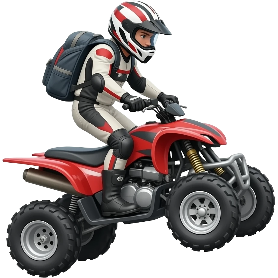 Motociclista que lleve una cuatrimoto y que salga volando de la cuatrimoto como caída emoji