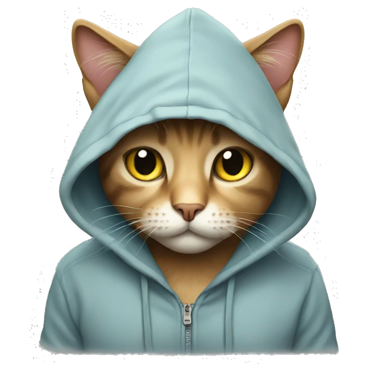 Cat wearing hoodie emoji