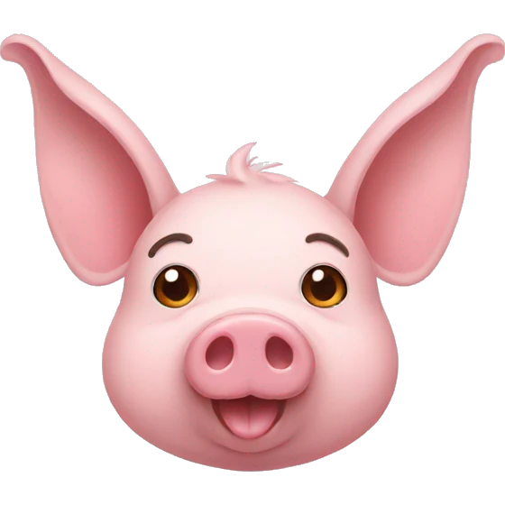 Pig wearing bunny ears  emoji