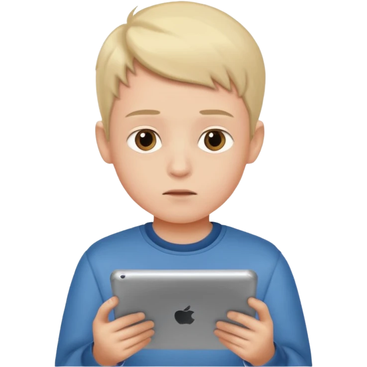 boy watching a tablet emoji