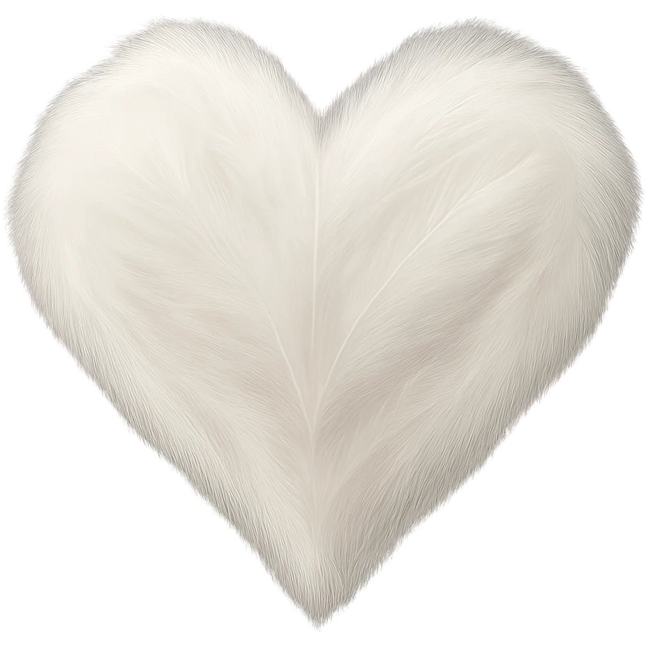 heart with a soft feather texture emoji