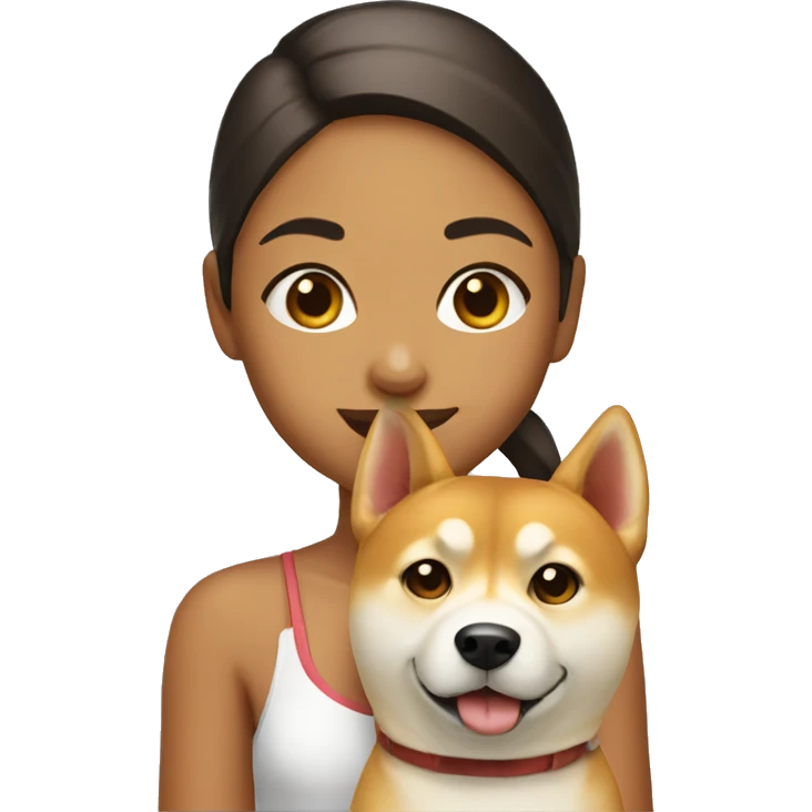 Girl with shiba inu dog emoji