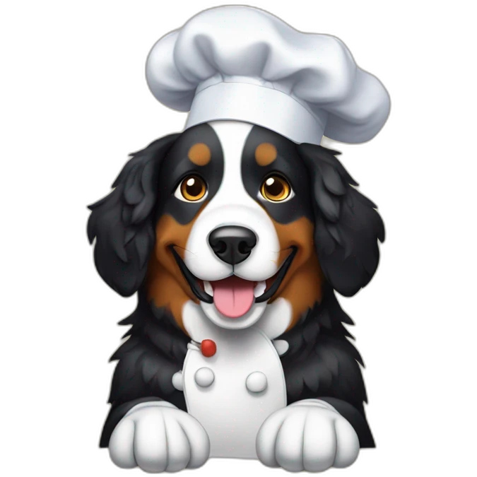 bernese mountain dog baking chef emoji