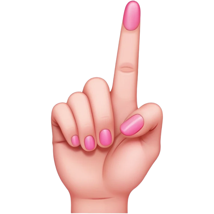 Pink middle finger emoji