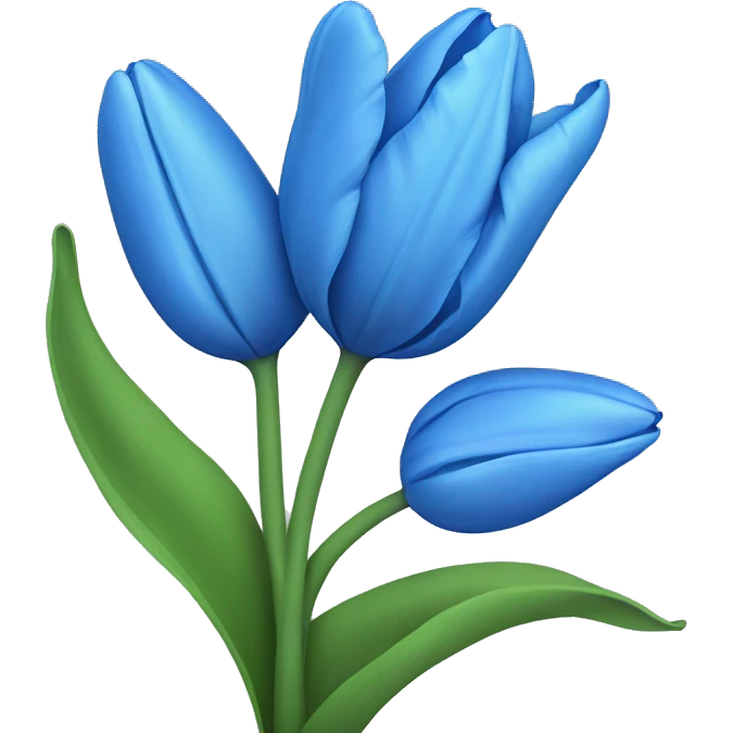 a blue tulip with stems and leaves like this 🌼 emoji