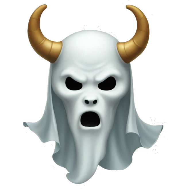 Ghost will bull ring and horns emoji
