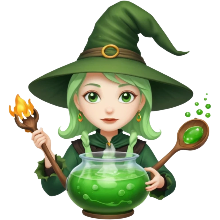 green witch cooking potion emoji
