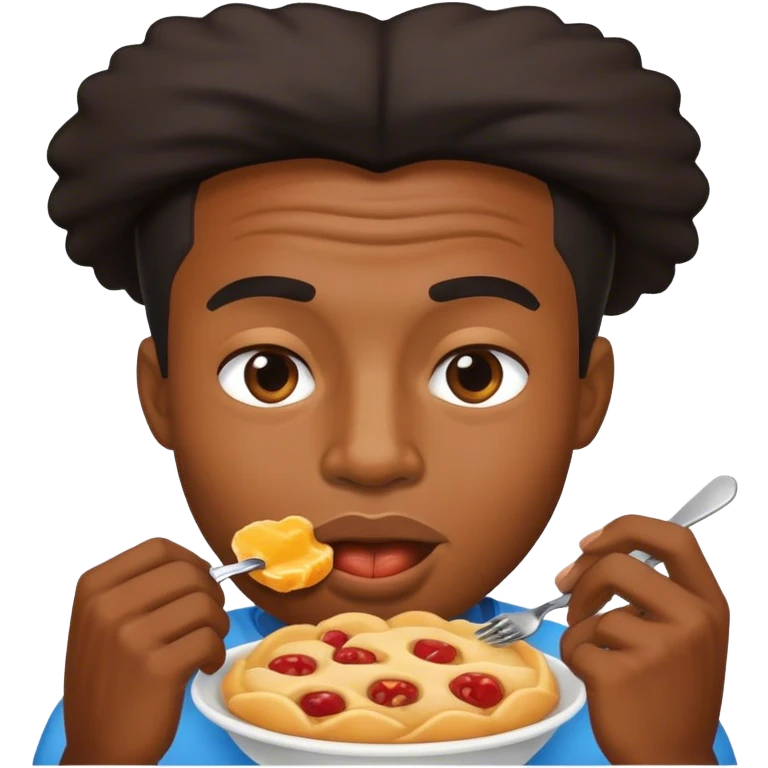 Black man eating  emoji
