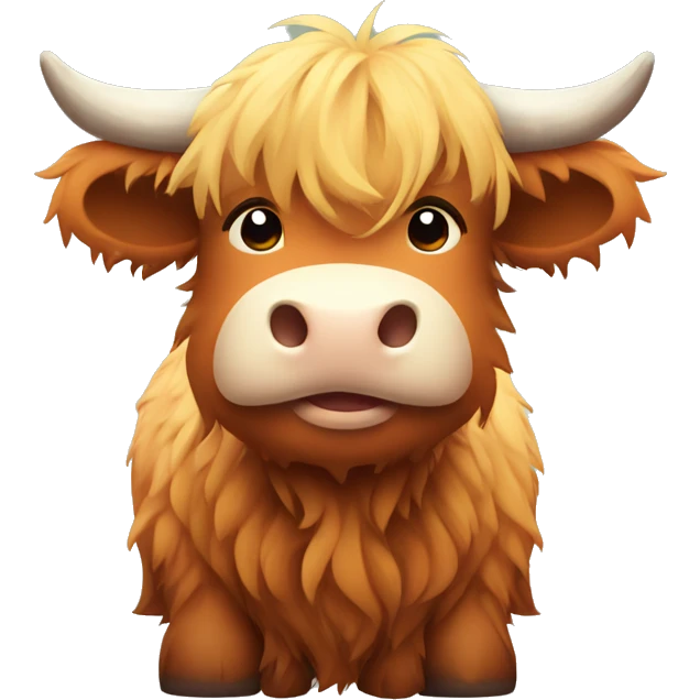 Kawaii highland cow emoji