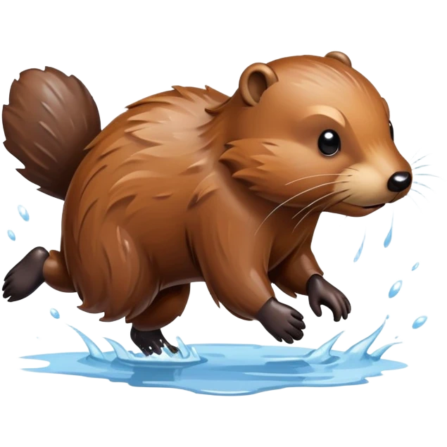 beaver running in the morning emoji