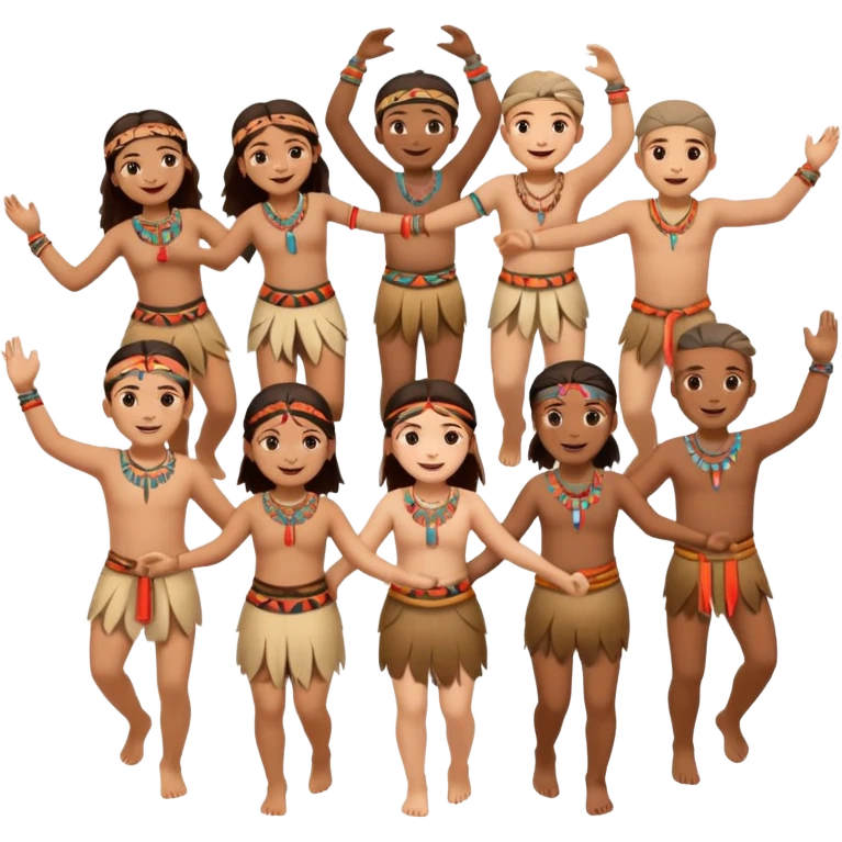 tribals dancing holding hands dancing in a circl emoji