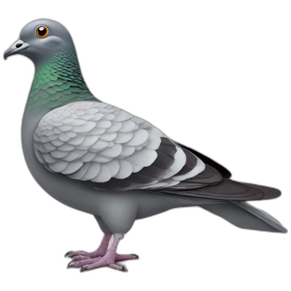 Pigeon gris sur une tortue emoji