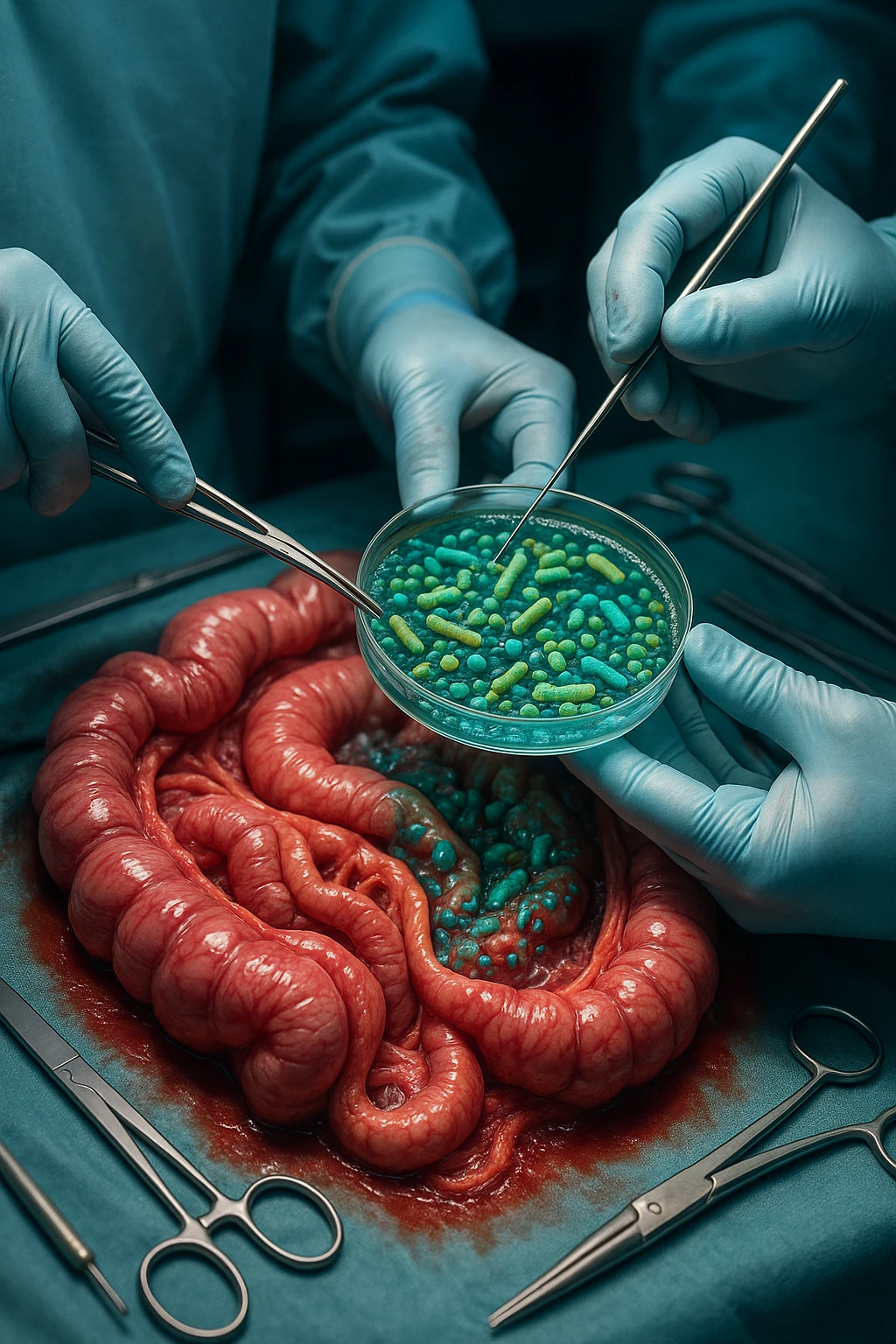 trapianto della flora microbica intestinale, operazione, iperrealistica 4k emoji