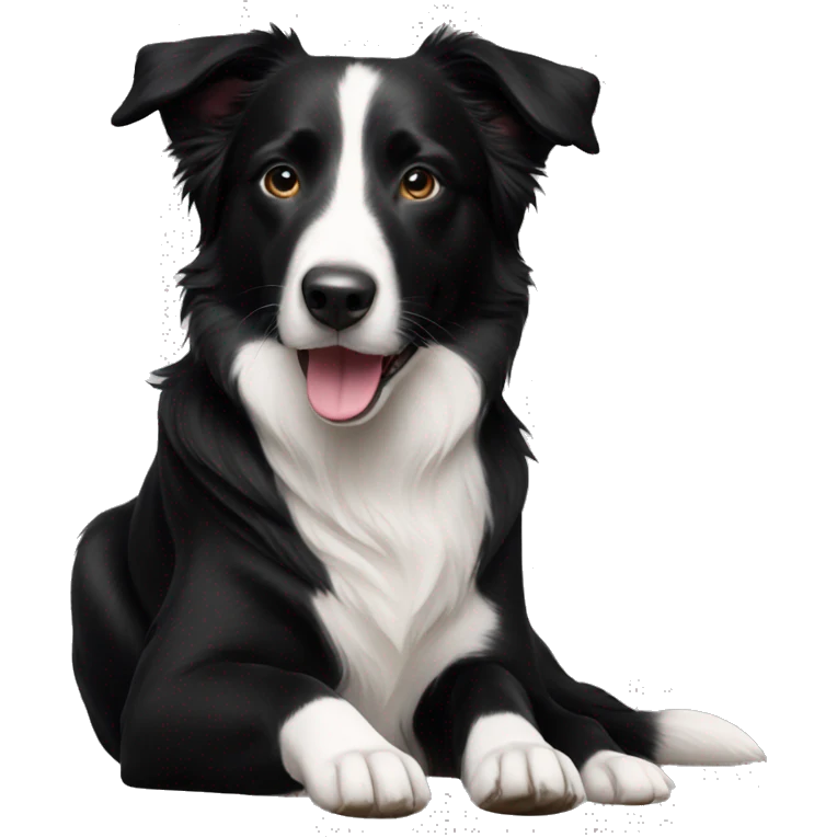 A border collie mixed with black lab black and white emoji
