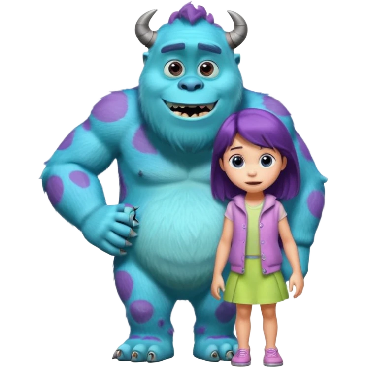 monsters inc sulley with small girl emoji