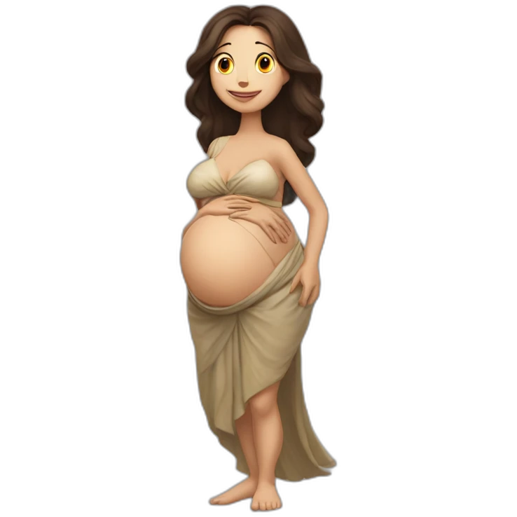 Pregnant John carter with a cinesite logo emoji