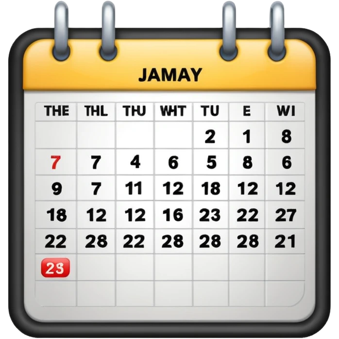 Calendar with 7 days per week emoji