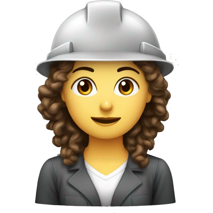 solo parte de ingeniera industrial mujer con pelo lago rizado castaño con mechones rubios y ojos grandes caferriba  emoji