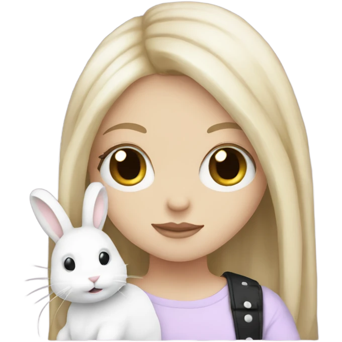 Emo white girl with bunny emoji