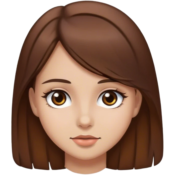 Girl Brown Hair dark eyes emoji