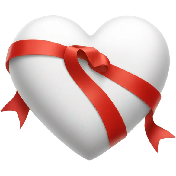 White Heart with Red Ribbon emoji