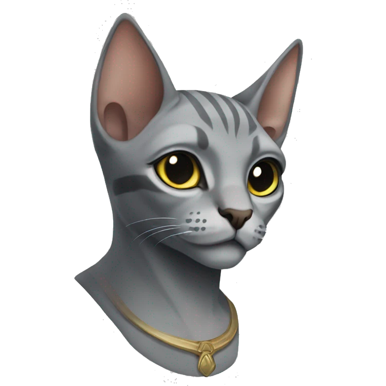 grey cat elf sphinx emoji