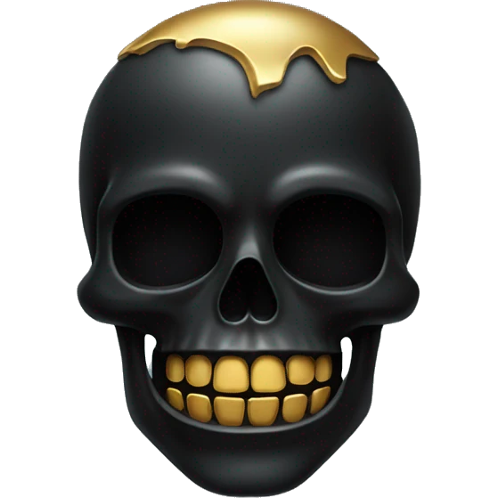black skull with golden teeth  emoji