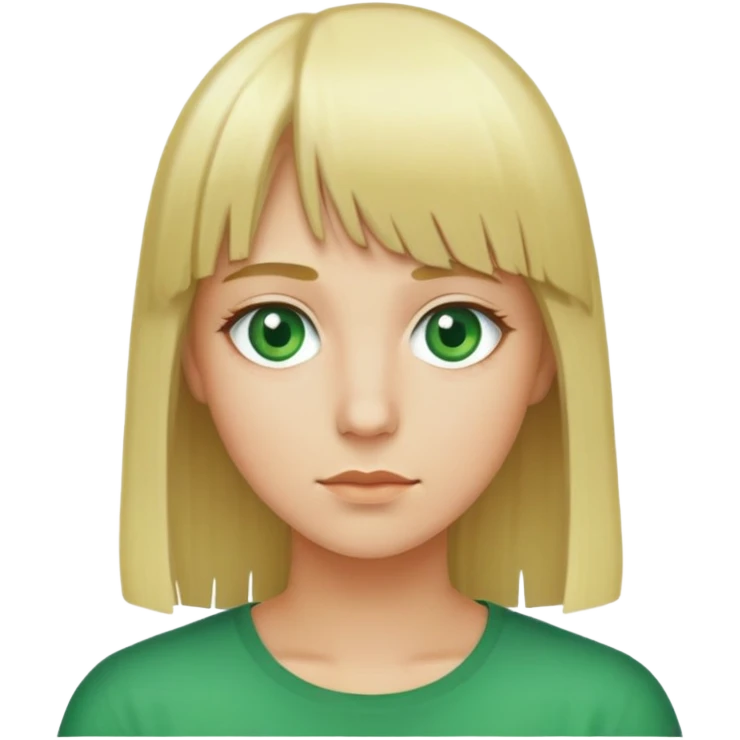 Blonde frange yeux vert emoji