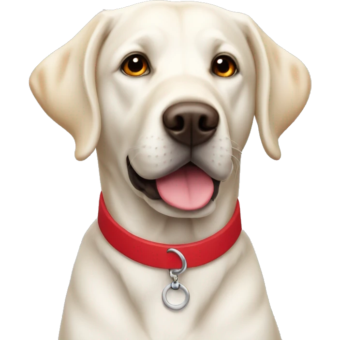 white labrador with red collar  emoji