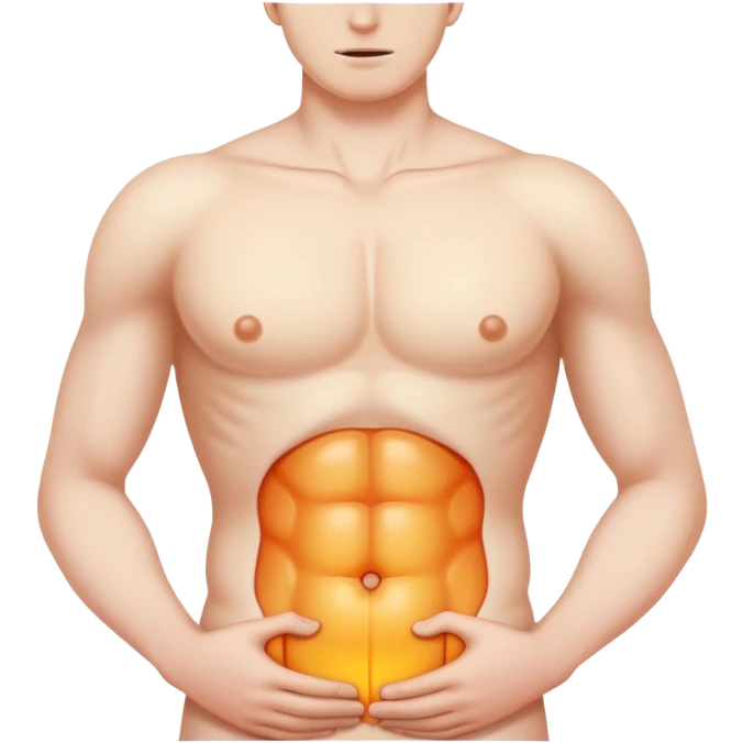 human torso with a highlighted hernia bulge emoji