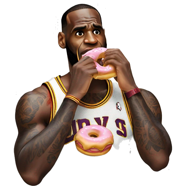 lebron eating a donut emoji