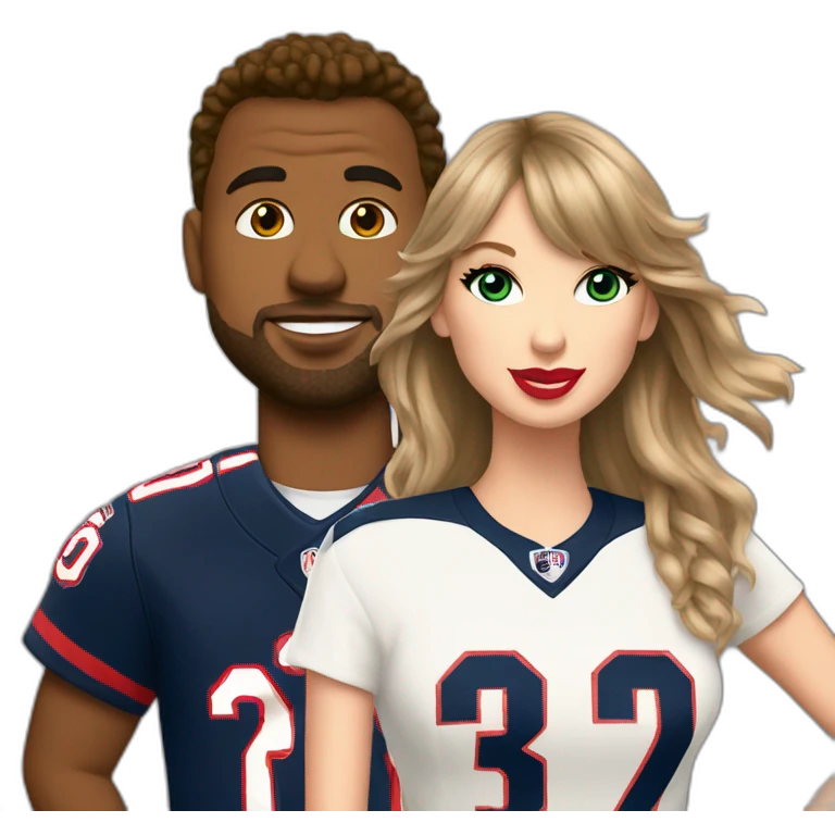 Taylor Swift with Travis jersey emoji