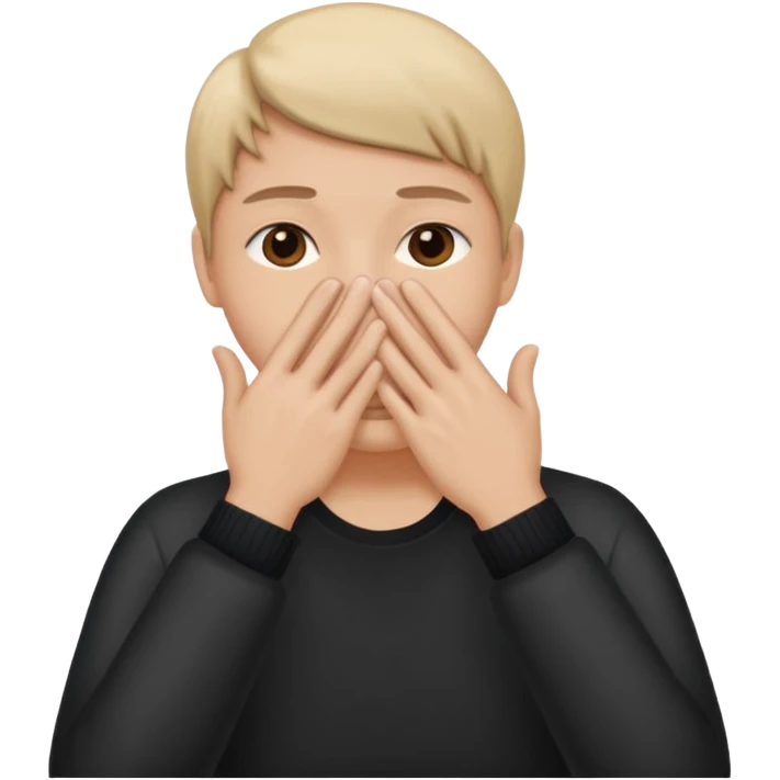 Face facing away with hand covering face  emoji